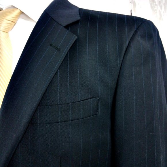 Jos A Bank 1905 41L Deep Blue Striped 2pc Suit - Picture 4 of 16
